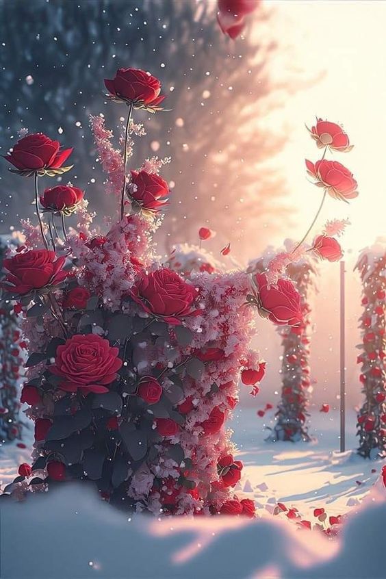 exquisite roses blooming amidst a blanket of pristine white snow – The Daily Worlds