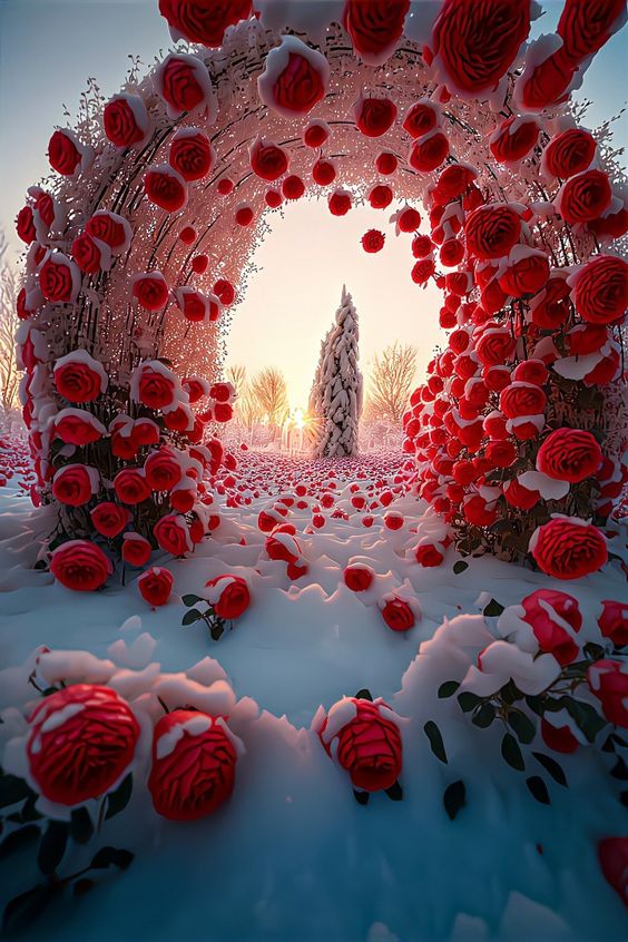 exquisite roses blooming amidst a blanket of pristine white snow – The Daily Worlds