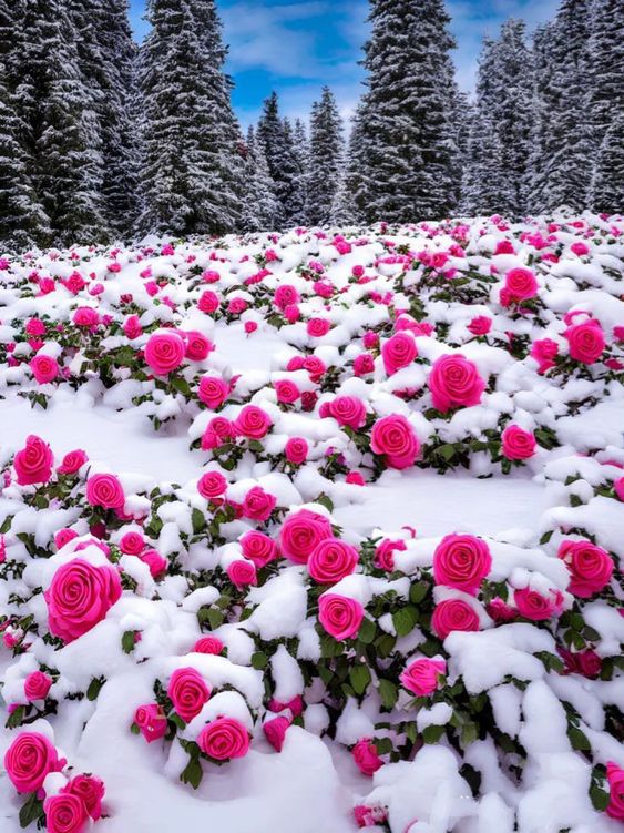 The peaceful beauty of the strawberry garden covered in a blanket of snow leaves everyone enchanted. – The Daily Worlds