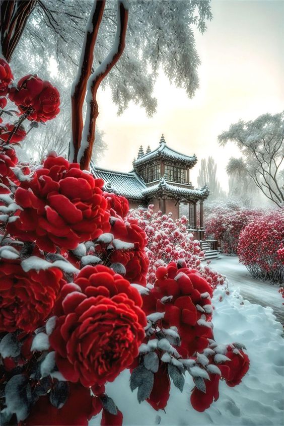 exquisite roses blooming amidst a blanket of pristine white snow – The Daily Worlds