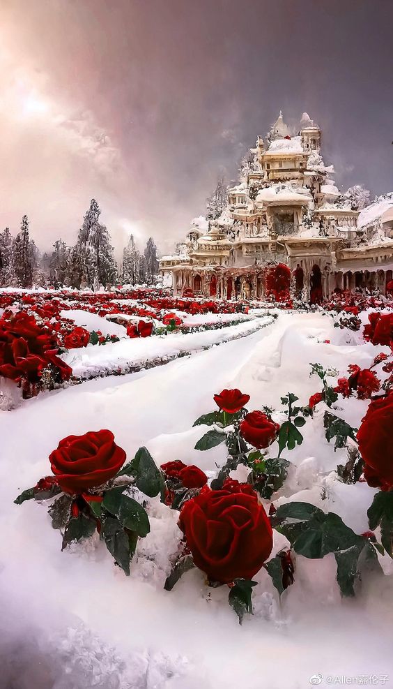 exquisite roses blooming amidst a blanket of pristine white snow – The Daily Worlds