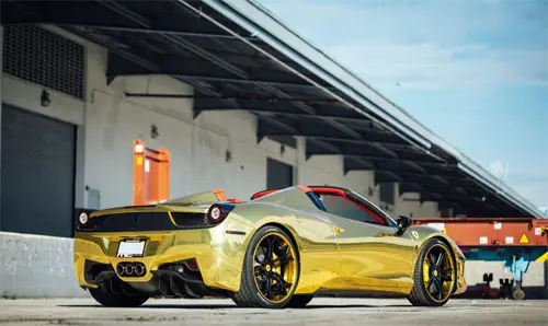 CLASS: Ronaldo Shakes Up the Streets of Arabia Behind the Wheel of a Gold-Plated Ferrari 488 GTB