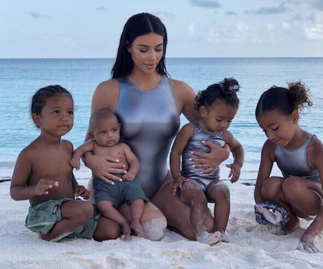 Kim, 39, is also a doting mother to four young children