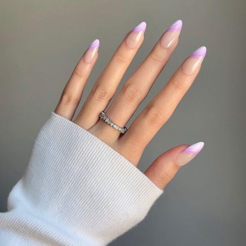 Purple Gradient French Tips