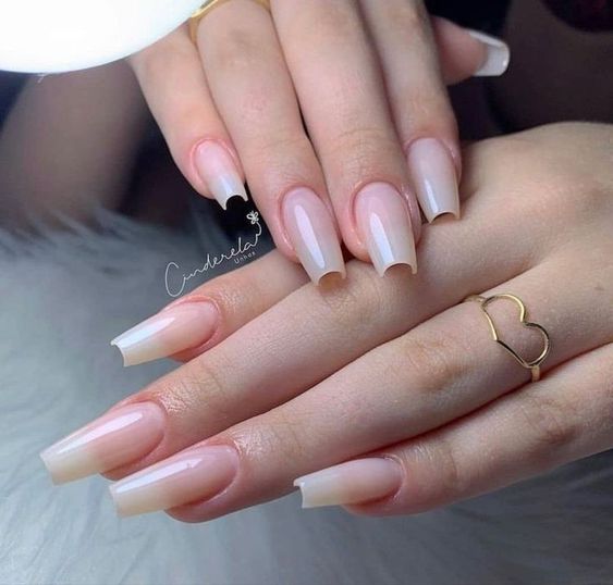 Plain and simple coffin shaped clear nails