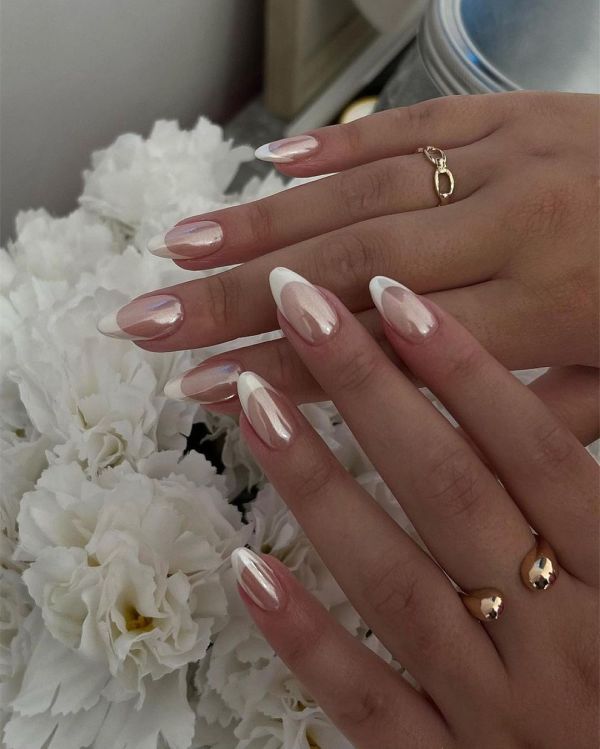 Glazed Donut French Tip Nails