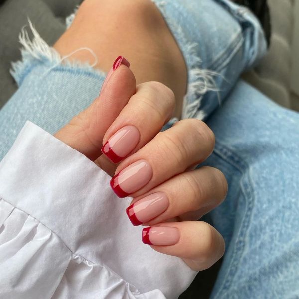 Red French Tip Nails