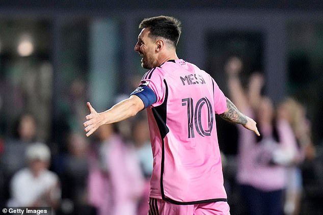 Messi has scored 16 goals in 19 games since joining the club owned by David Beckham