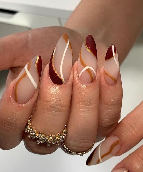 Fall Acrylic Nails Almond Shape