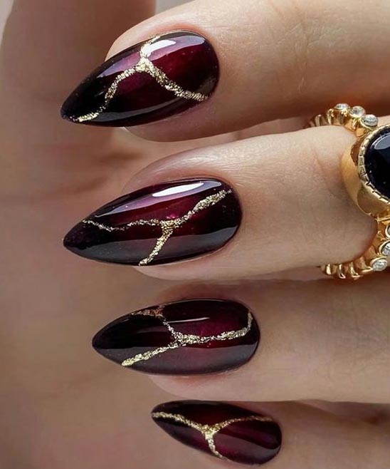 Fall Nails Acrylic Coffin