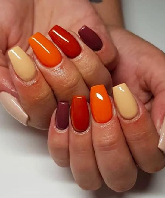 Fall Season Acrylic Nails