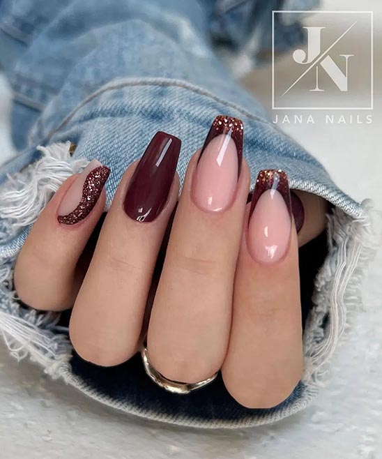 Short Square Acrylic Nails Fall