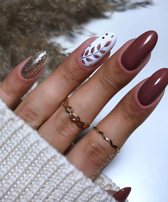 Simple Fall Acrylic Nails