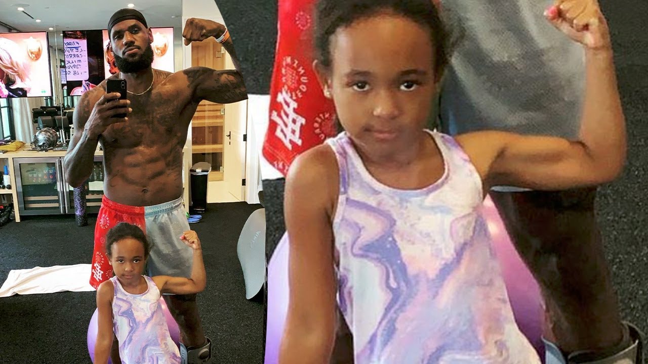 LeBron James' 6-Year-Old Daughter Zhuri Is Already A BEAST In The Gym With  Muscles Like Her Dad - YouTube