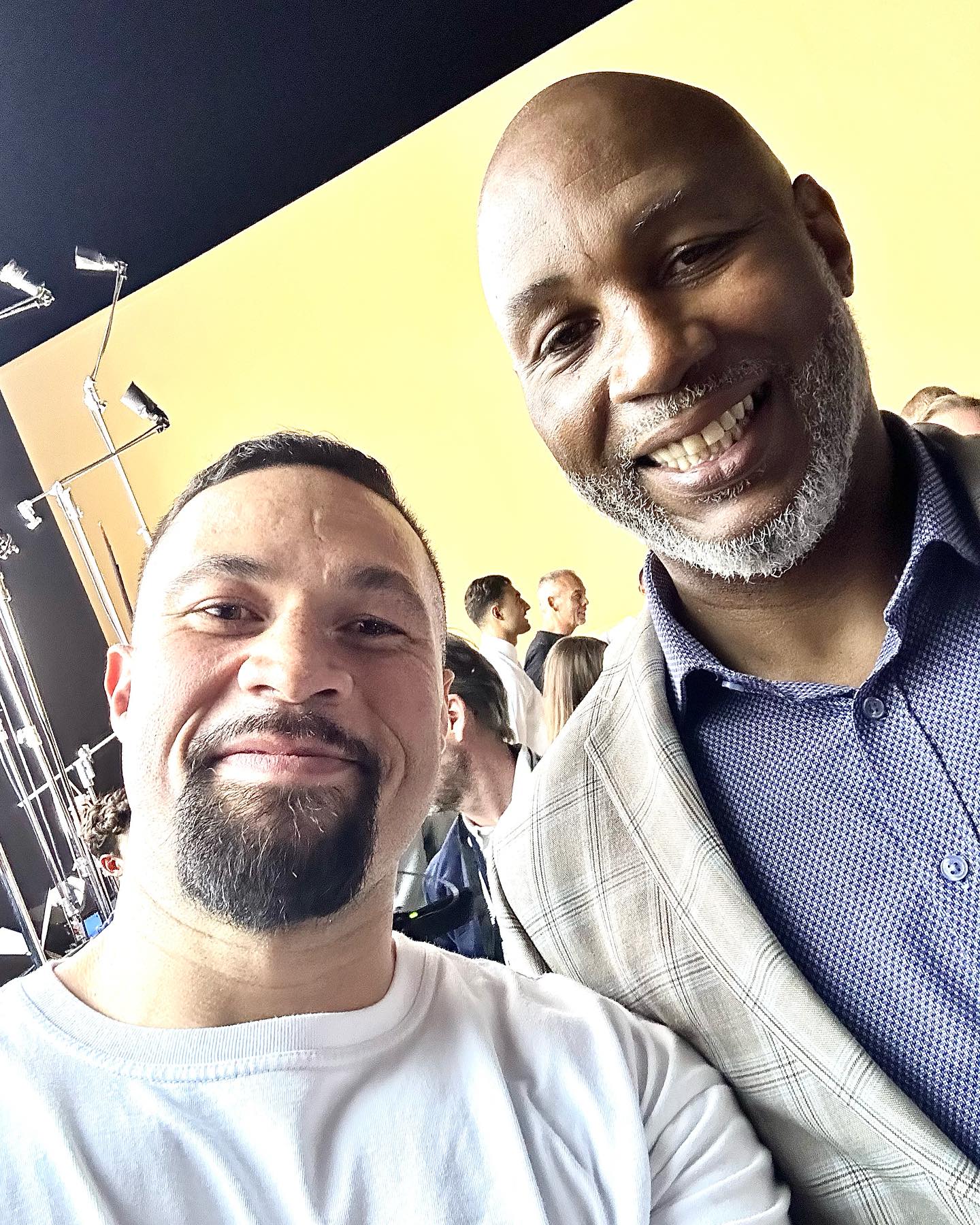 Parker also got a selfie with Lennox Lewis