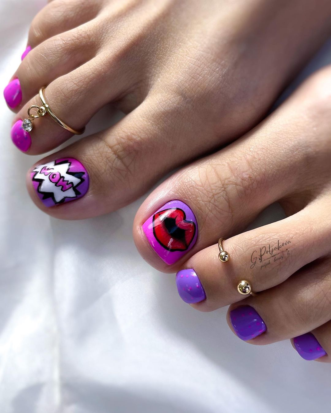 Purple Fun Toe Nails