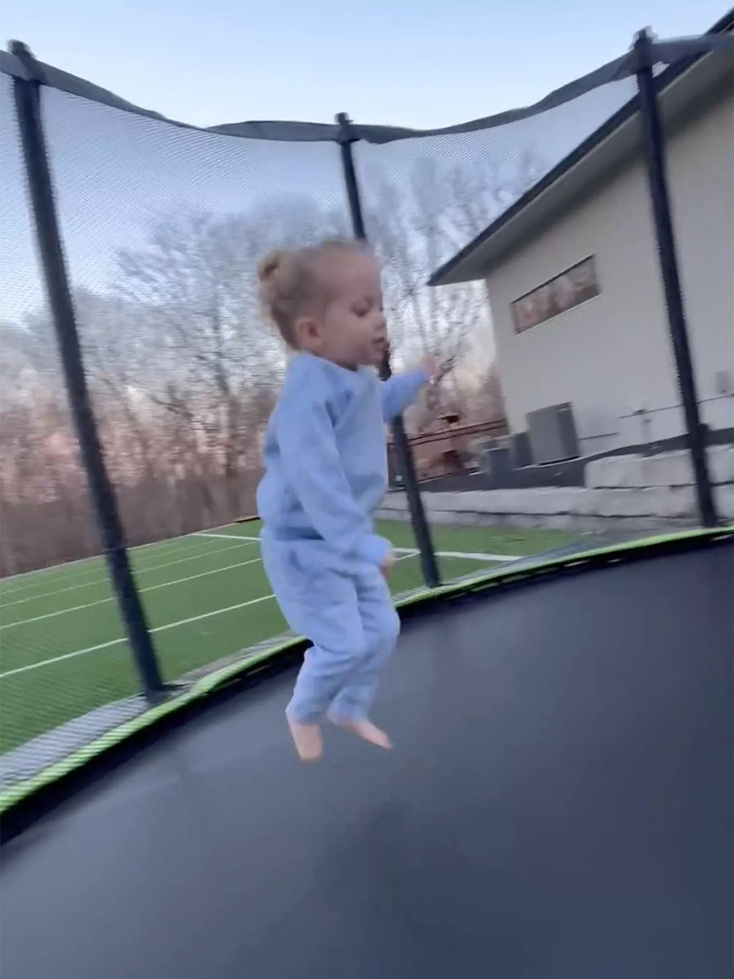 Brittany Mahomes Shares Adorable Video of Kids Playing on Backyard Trampoline 