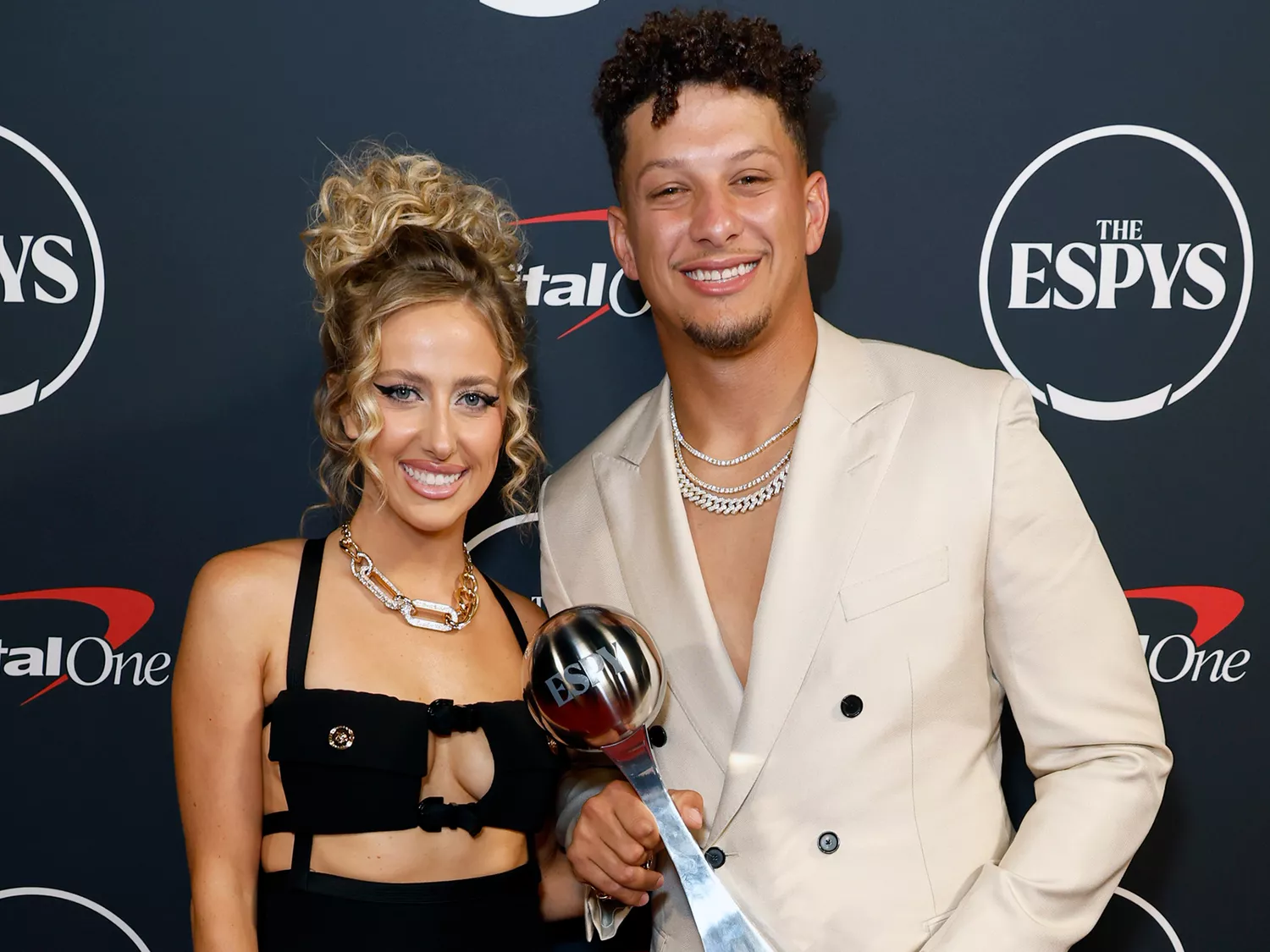 Brittany Mahomes and Patrick Mahomes at The 2023 ESPY Awards on July 12, 2023.