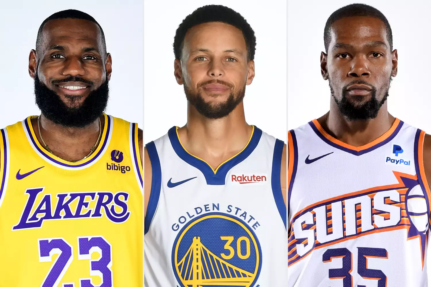 LeBron James, Stephen Curry, Kevin Durant