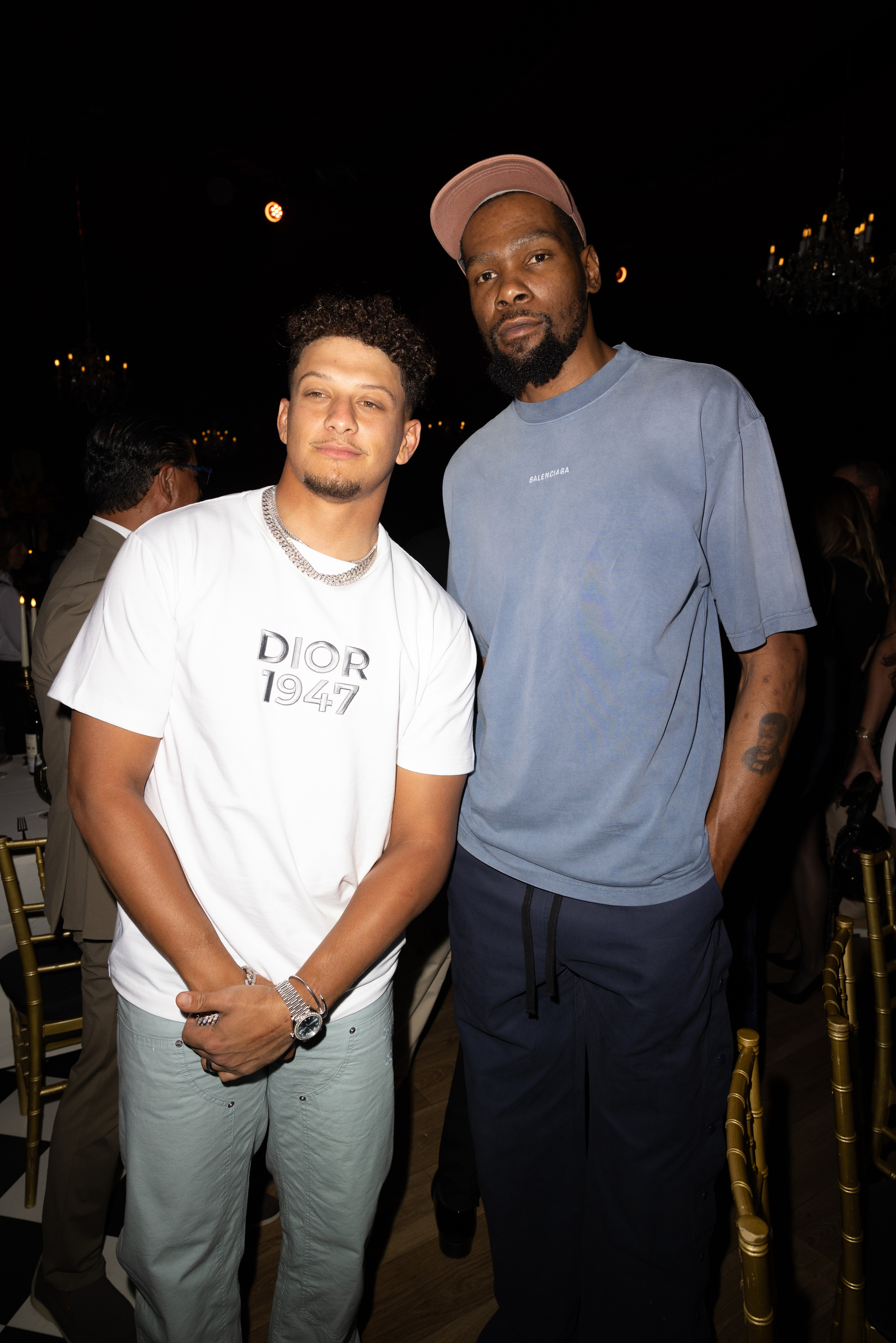 Patrick Mahomes and Kevin Durant at Carbone Beach.