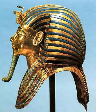 Tut Exhibit - King Tutankhamun Exhibit, Collection: Basic Funeral Equipment  - Gold Death Mask of Tutankhamun