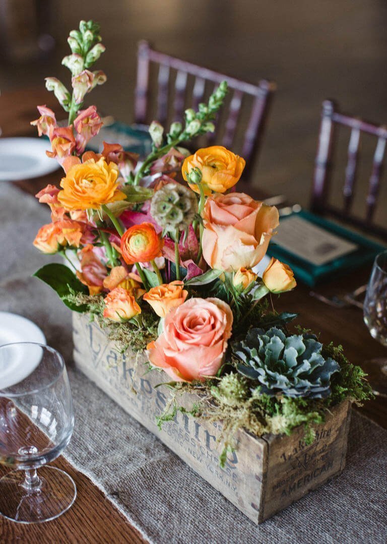 Garden Buds and Spring Moss Flower Box