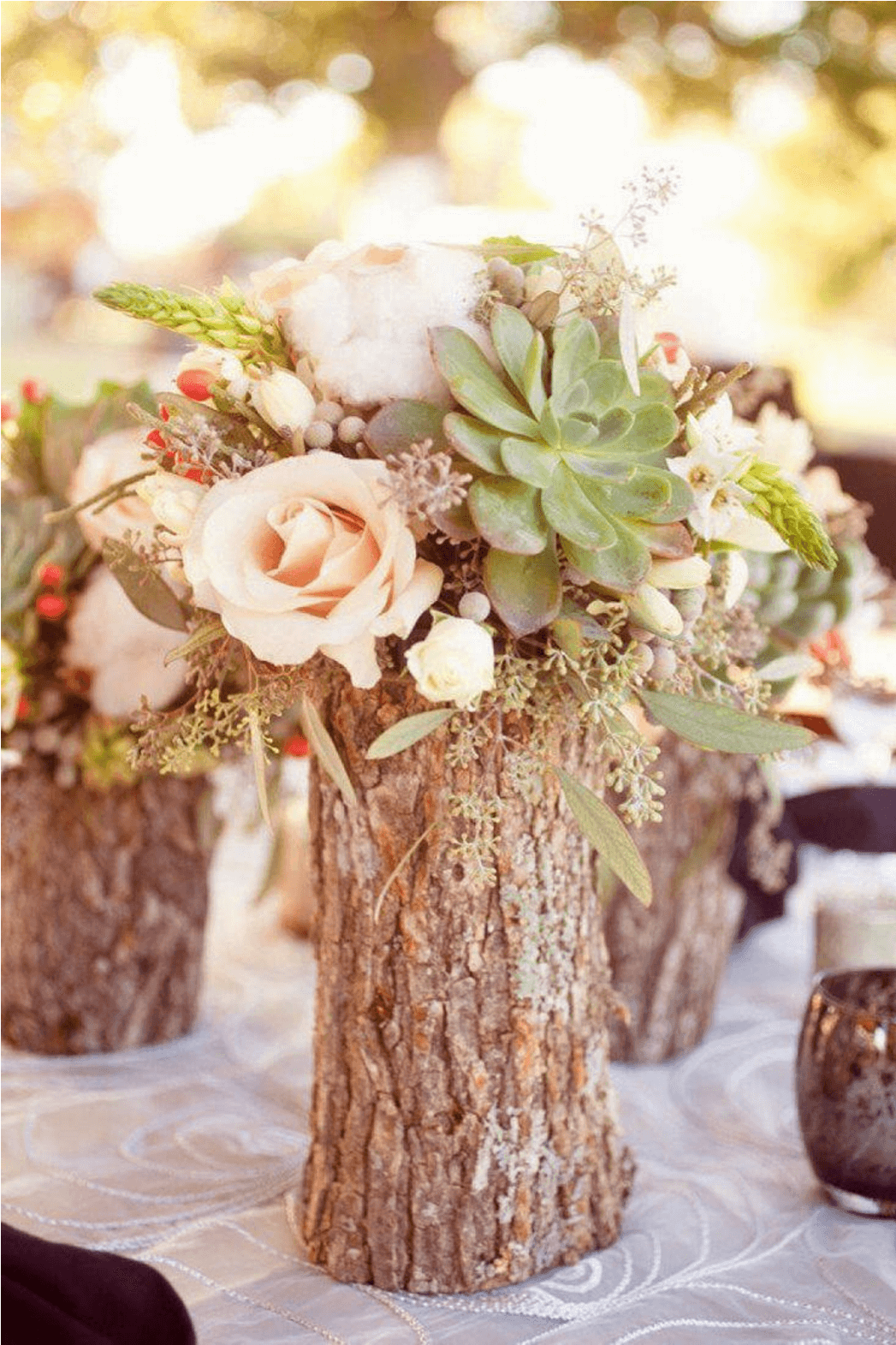 Woodsy Fallen Log Flower Vases